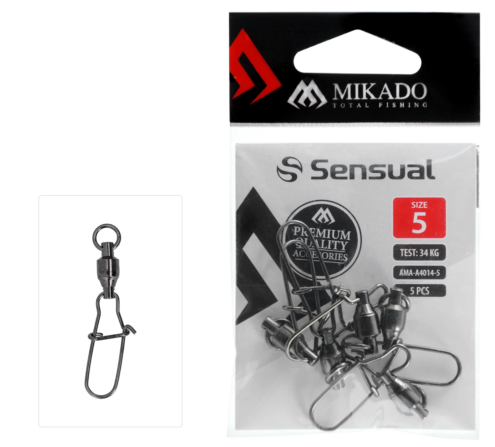 Mikado Krętlik Łożyskowany z Agrafką Spinningową