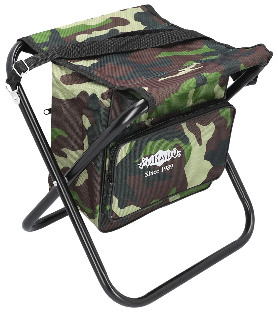 Mikado Stołek Składany z Torbą (max W. 100kg) (40x38x31cm) Camo